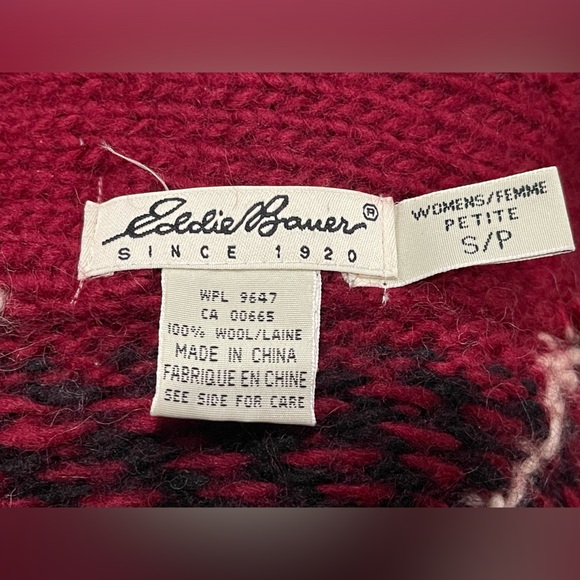 EDDIE BAUER plaid check wool collar sweater vest Size Small Petite holiday - Picture 7 of 8